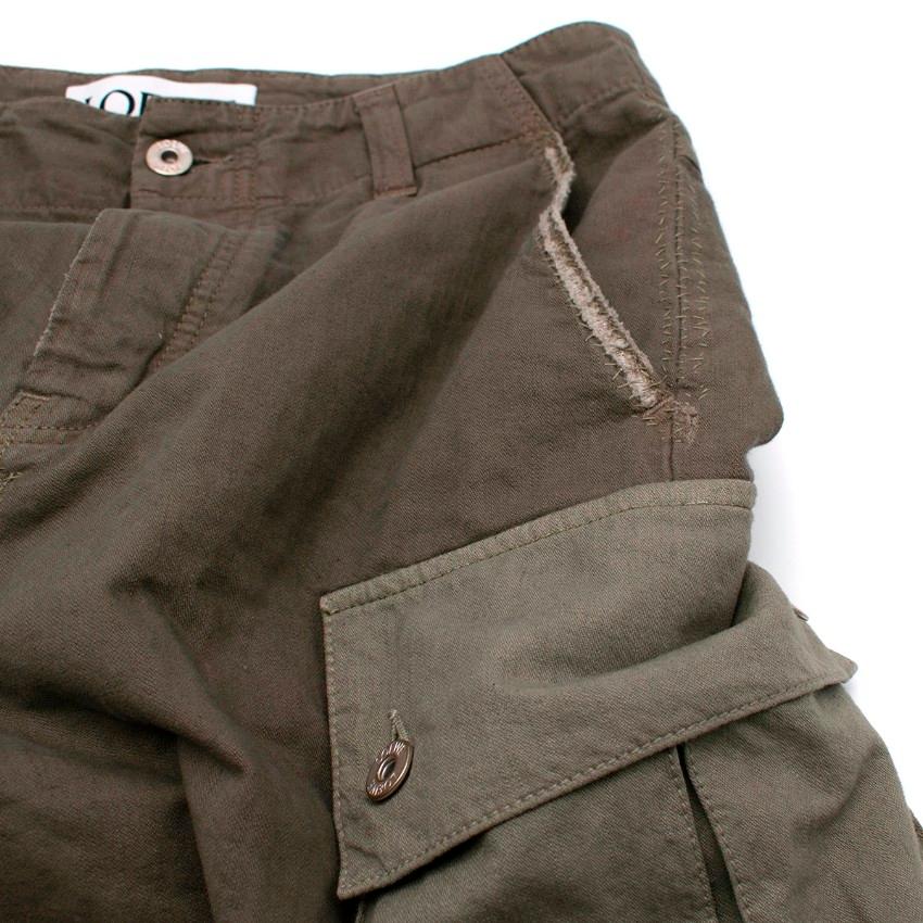 Beige Loewe Paula's Ibiza Khaki Green Cargo Shorts
