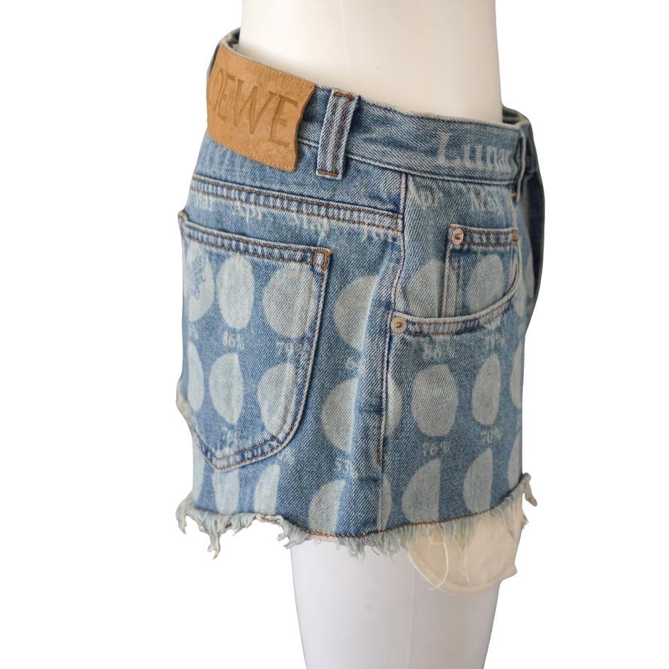 Gray Loewe Paula's Ibiza Lunar Denim Shorts For Sale