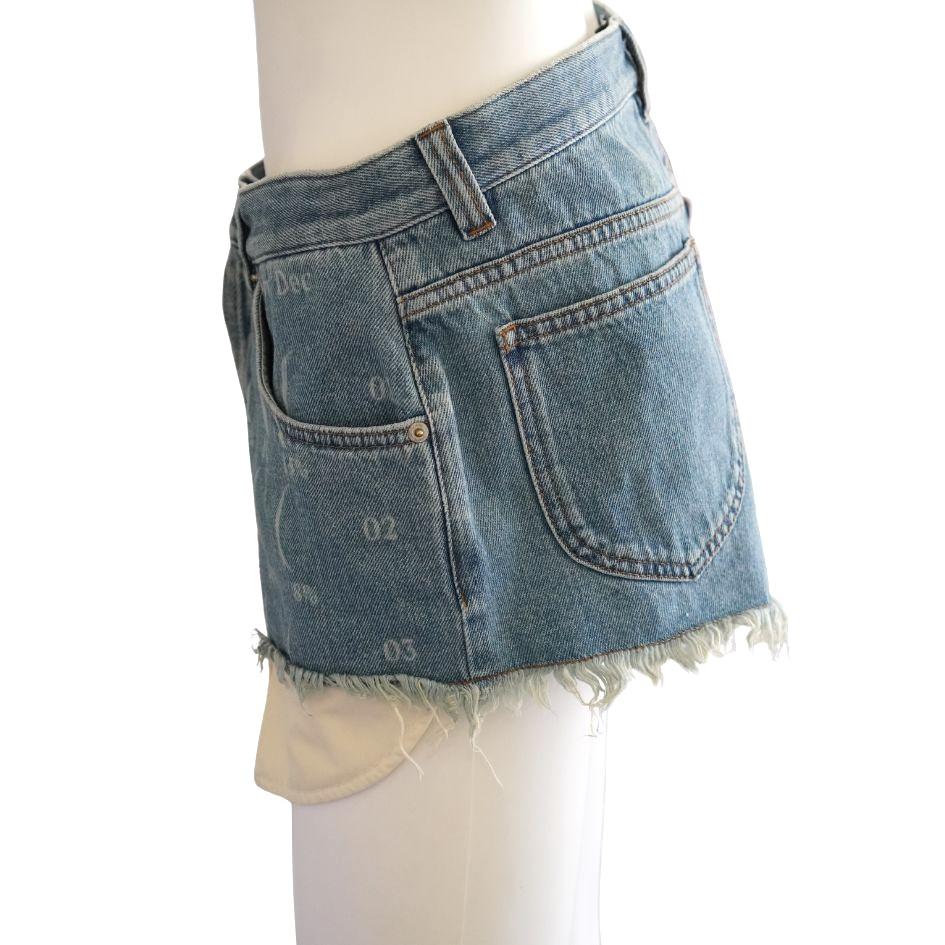 Loewe Paula's Ibiza Lunar Denim Shorts In Excellent Condition For Sale In Beverly Hills, CA