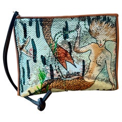 Loewe Paula's Ibiza Mermaid Fish Scale Clutch-Tasche mit Handschlaufe 2018