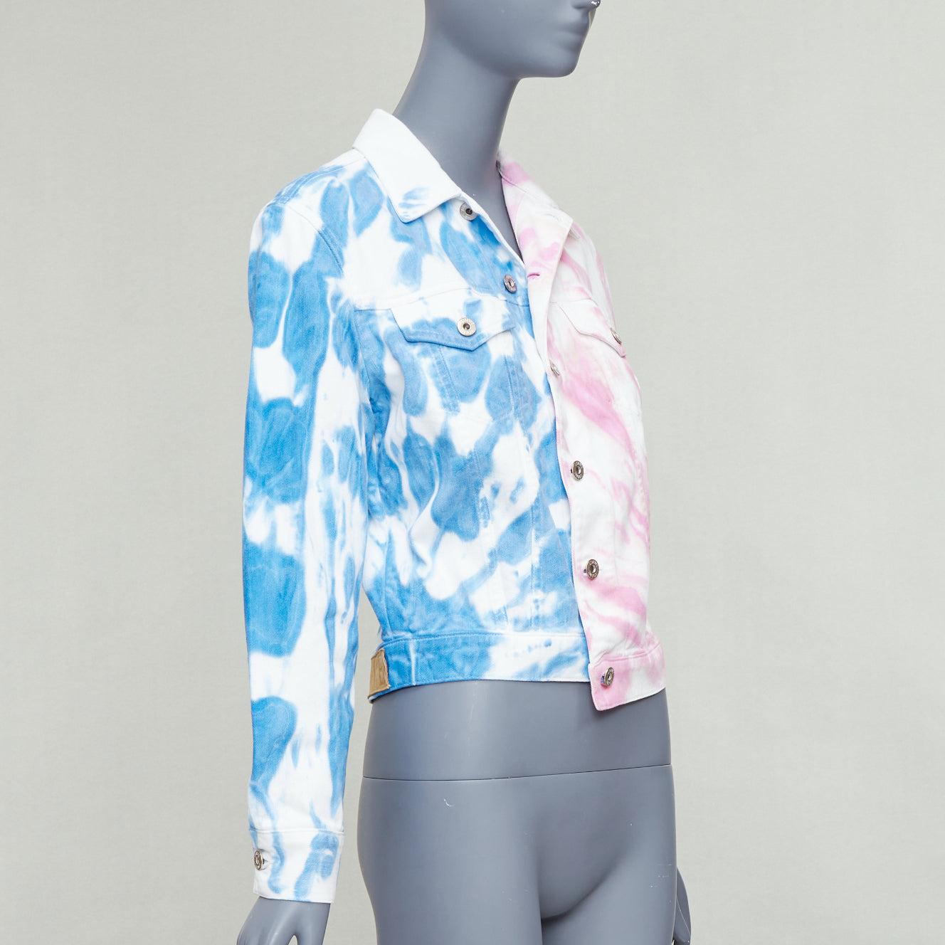LOEWE Veste en jean fendue PAULA'S IBIZA rose bleu tie dye FR34 XS Excellent état - En vente à Hong Kong, NT