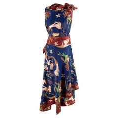 Loewe Paula's Ibiza Silk Twill Mermaid Print Dress