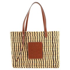 Loewe Paula's Ibiza Square Basket Tote Woven Reed with Leather Small