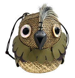 Loewe Paulas Ibiza straw owl bag