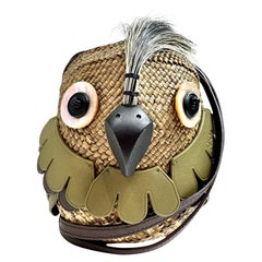 Loewe Paulas Ibiza straw owl bag