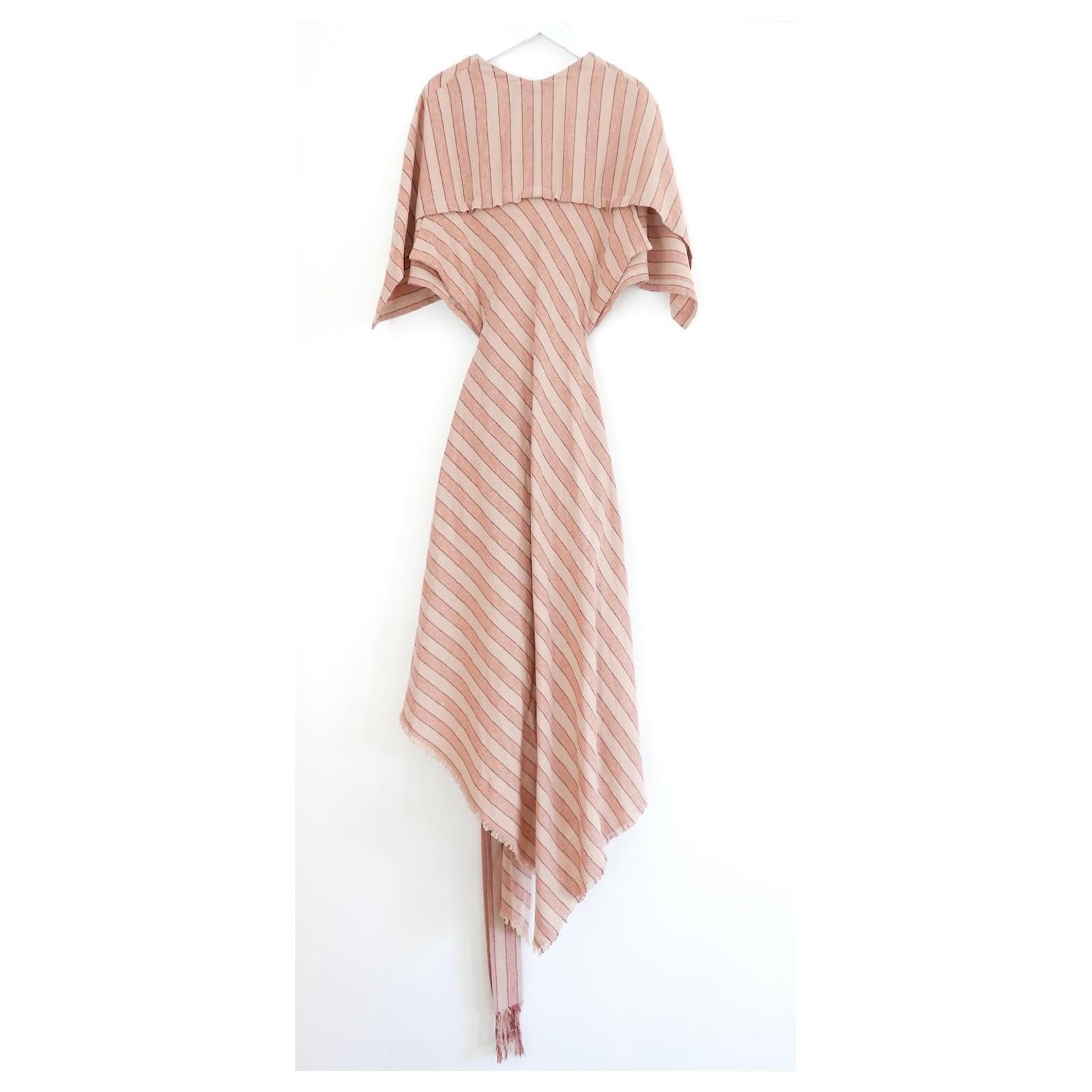 Women's Loewe + Paula's Ibiza Striped Cotton-Gauze Midi Dress For Sale