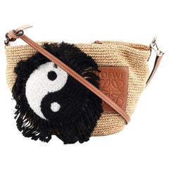 Loewe Paula's Ibiza Yin Yang Pochette Woven Raffia with Applique