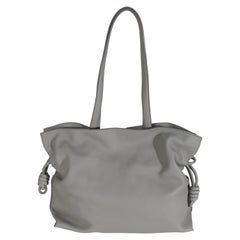 Loewe Pearl Grey Nappa Calfskin Large Flamenco Knot Hobo