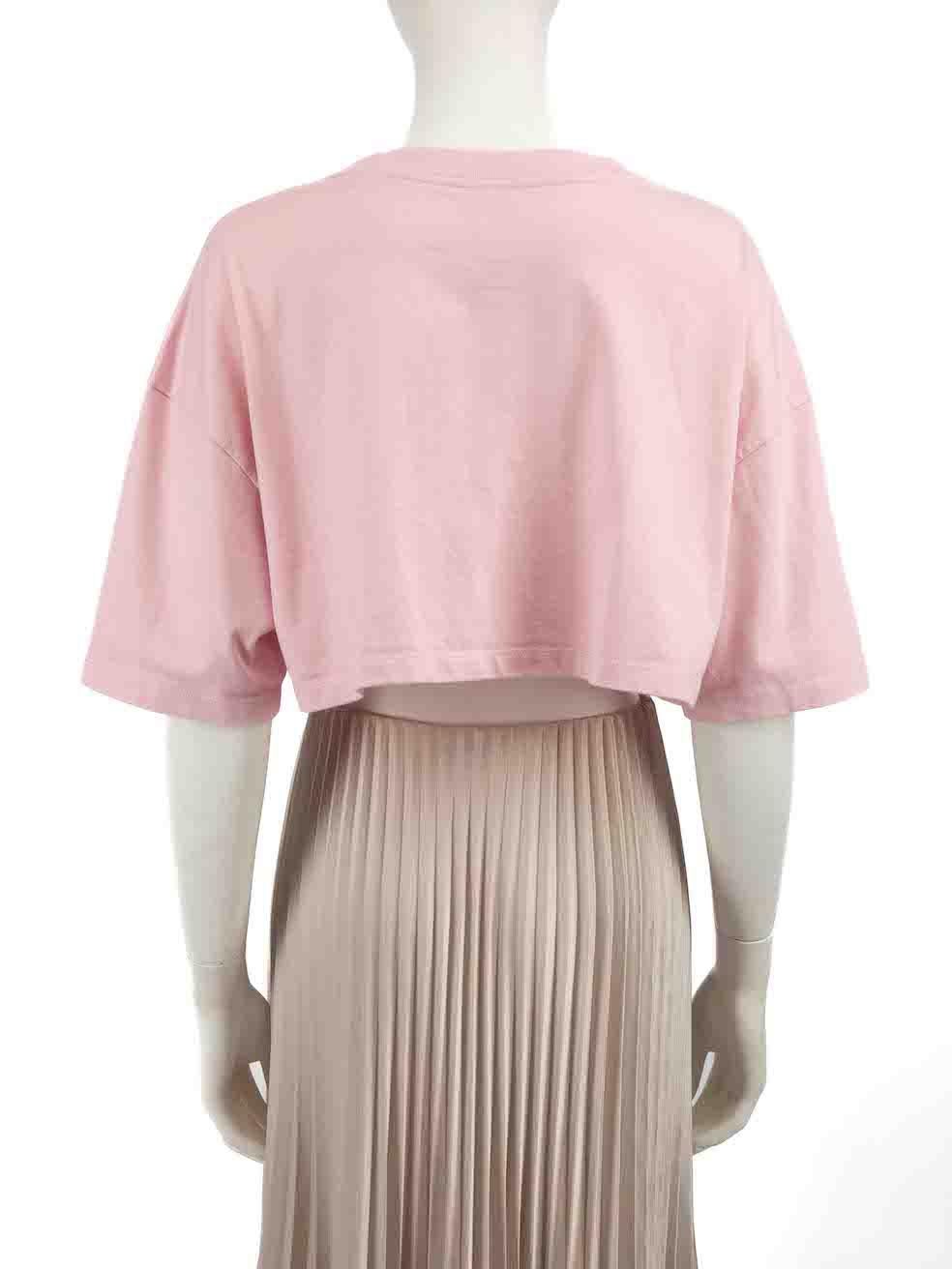 Loewe Pink Anagram Embroidered Cropped Top Size S In Good Condition For Sale In London, GB