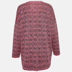 Loewe Pink Anagram Knit V-Neck Oversized Sweater XS