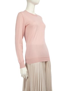 Loewe Pink Cashmere Logo Embroidered Knit Jumper Size S