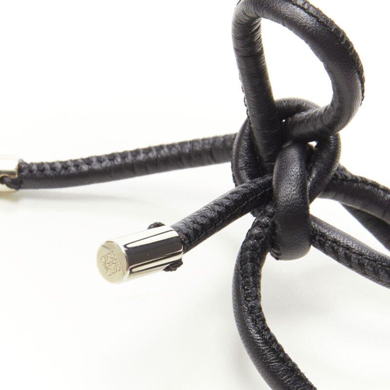 LOEWE pink clam foam black leather cord bag charm 2