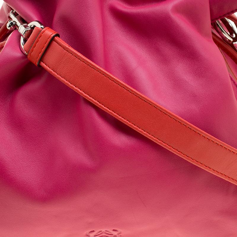 Loewe Pink/Coral Leather Flamenco Shoulder Bag 1