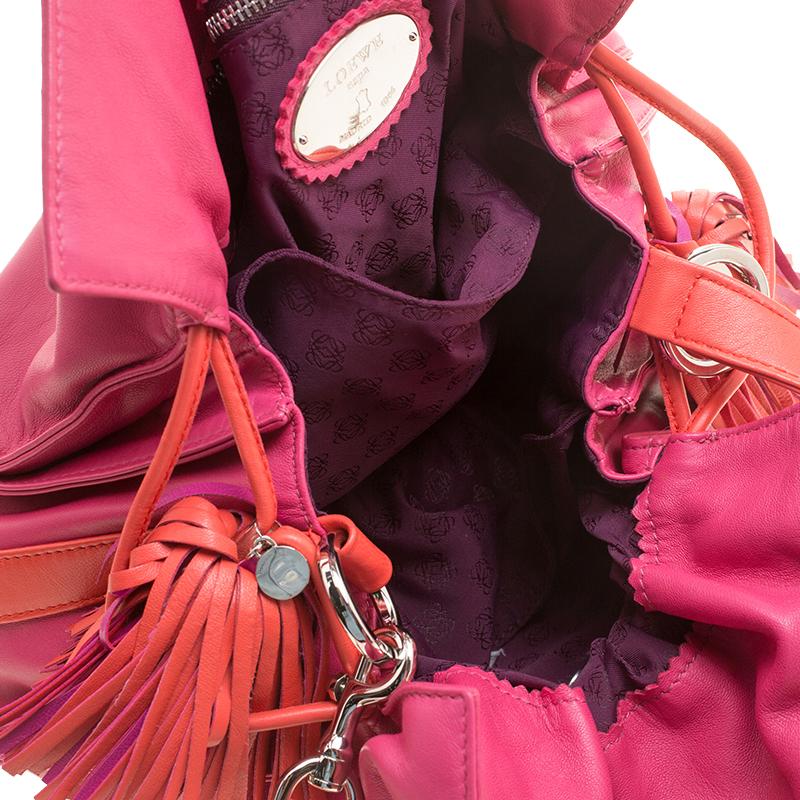 Loewe Pink/Coral Leather Flamenco Shoulder Bag 2