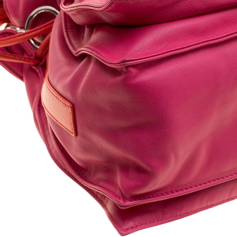 Loewe Pink/Coral Leather Flamenco Shoulder Bag 4