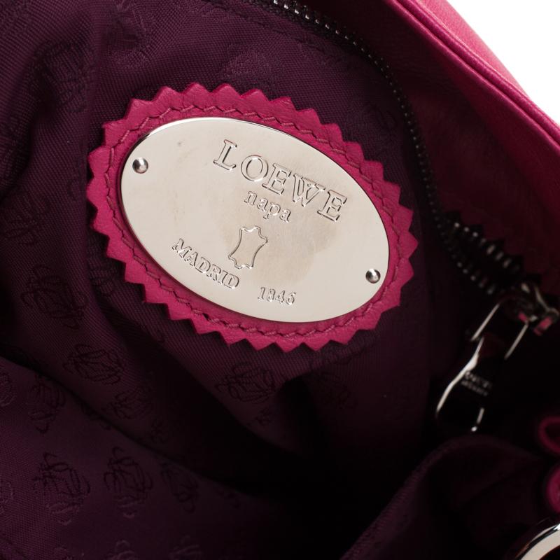 Loewe Pink/Coral Leather Small Flamenco Shoulder Bag In Good Condition In Dubai, Al Qouz 2