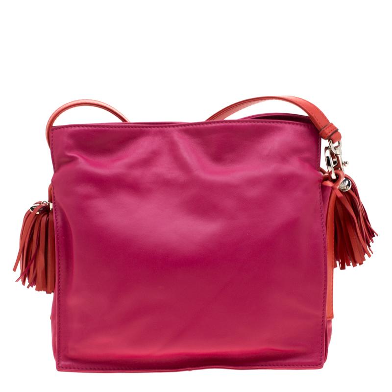 Loewe Pink/Coral Leather Small Flamenco Shoulder Bag 2