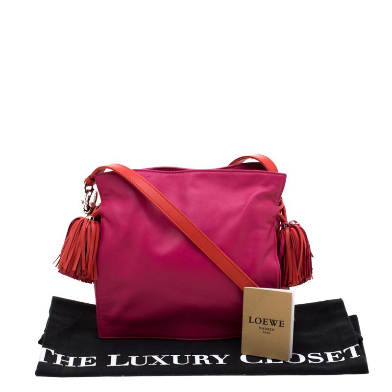 Loewe Pink/Coral Leather Small Flamenco Shoulder Bag 3