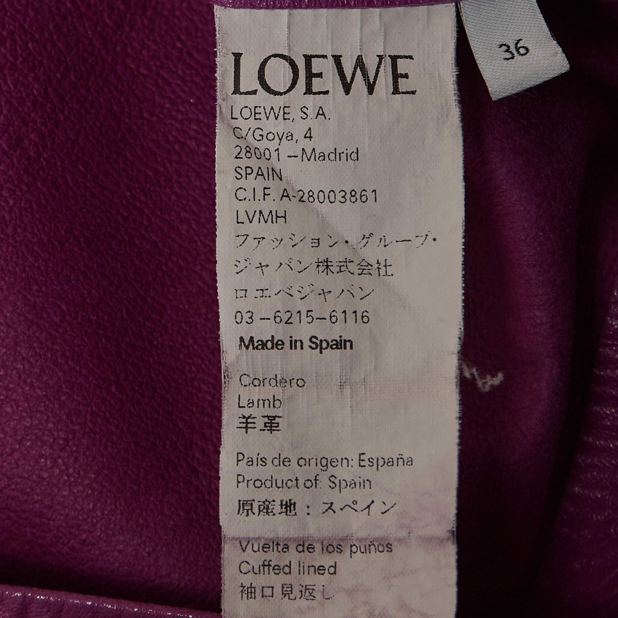 Women's Loewe Pink Lambskin Leather Cropped Shirt S