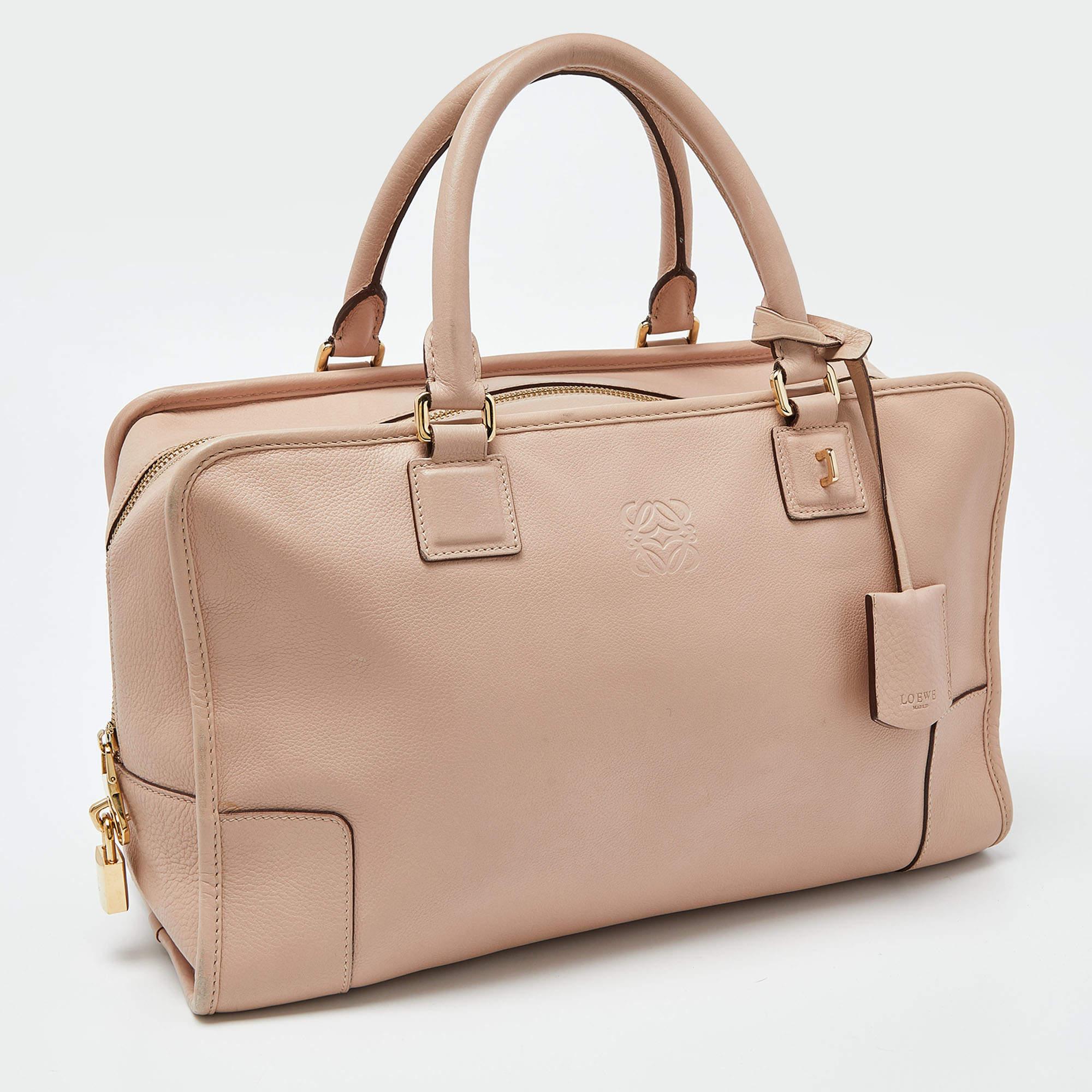 Loewe Pink Leather Amazona 36 Satchel 2