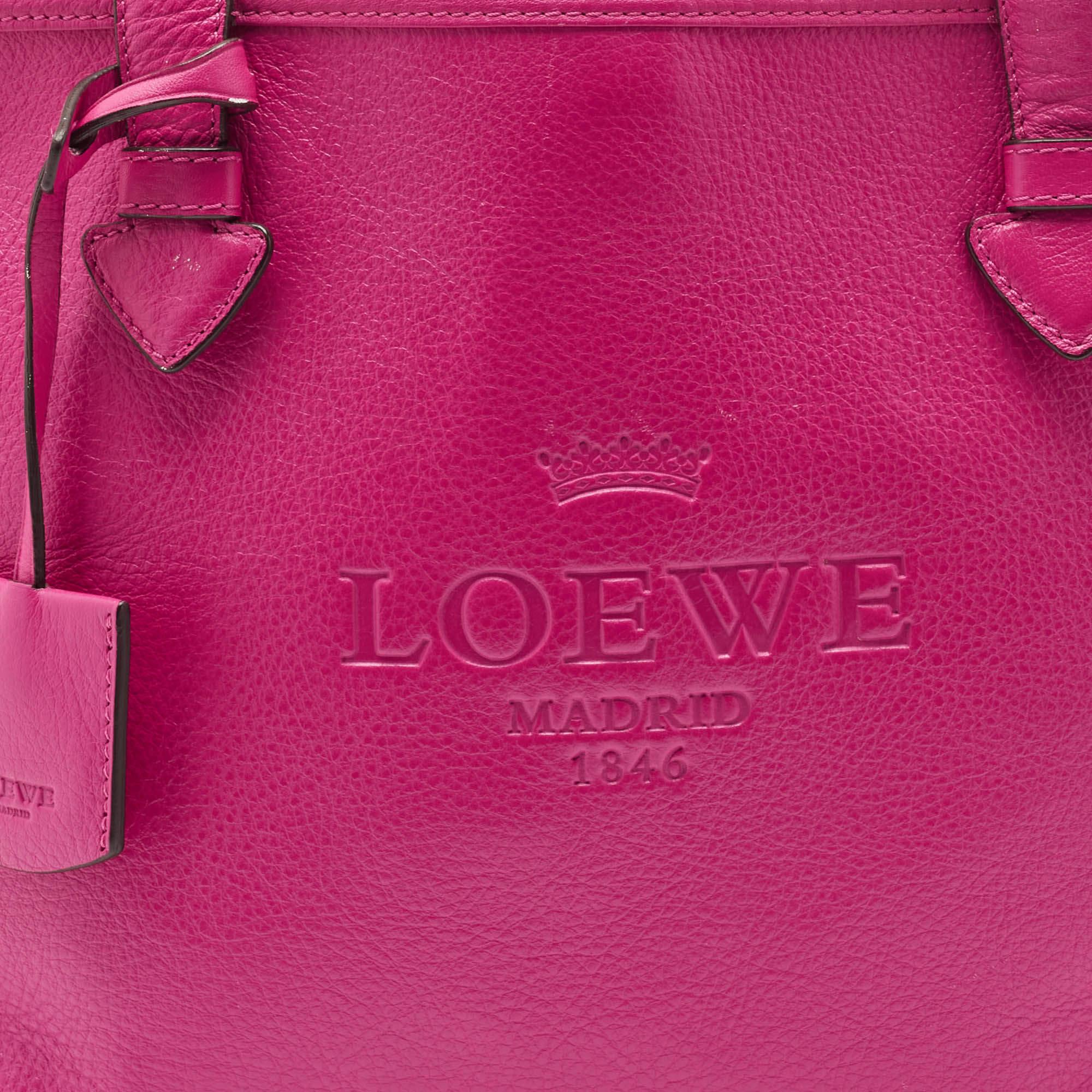 Loewe Pink Leather Heritage Tote 1