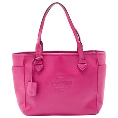 Loewe Pink Leather Heritage Tote