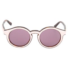 Loewe Pink Leather Trim Round Sunglasses