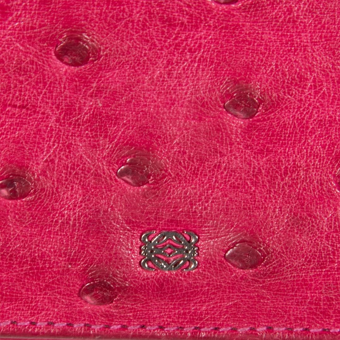 Loewe Pink Ostrich Leather Wallet 1