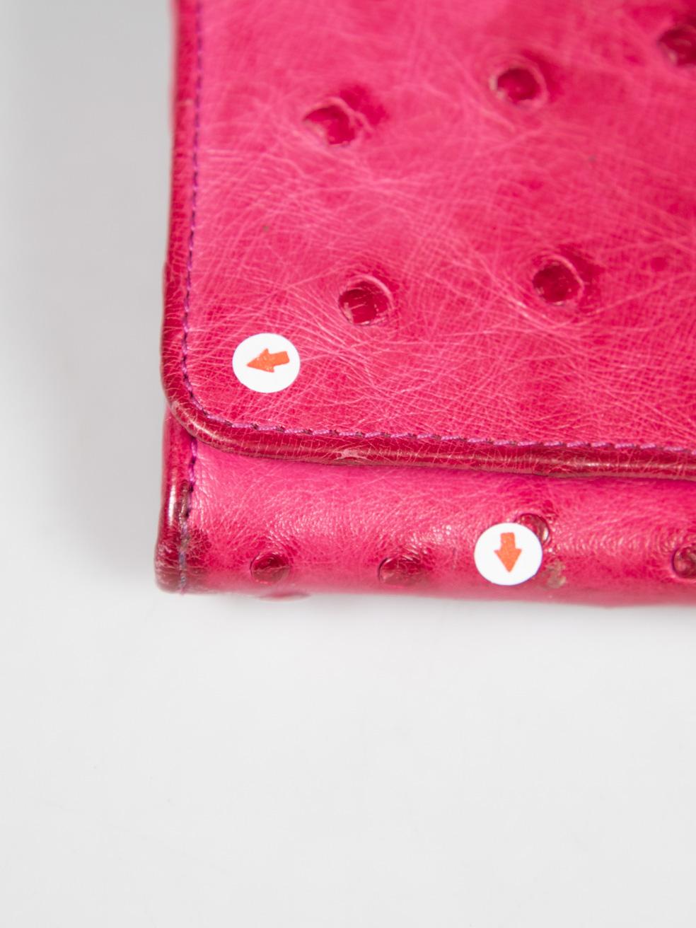 Loewe Pink Ostrich Leather Wallet 3
