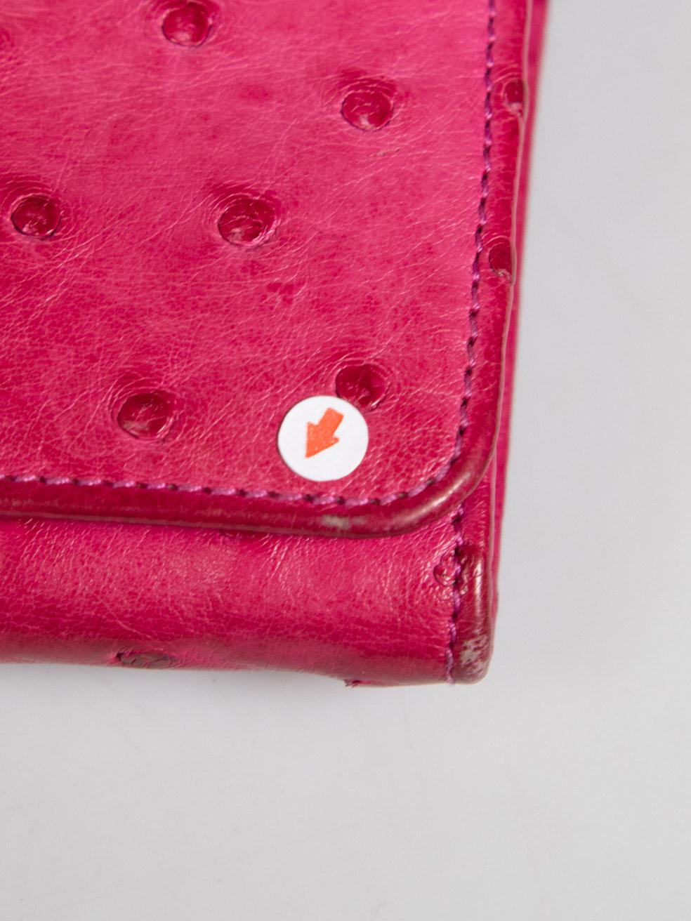 Loewe Pink Ostrich Leather Wallet 4