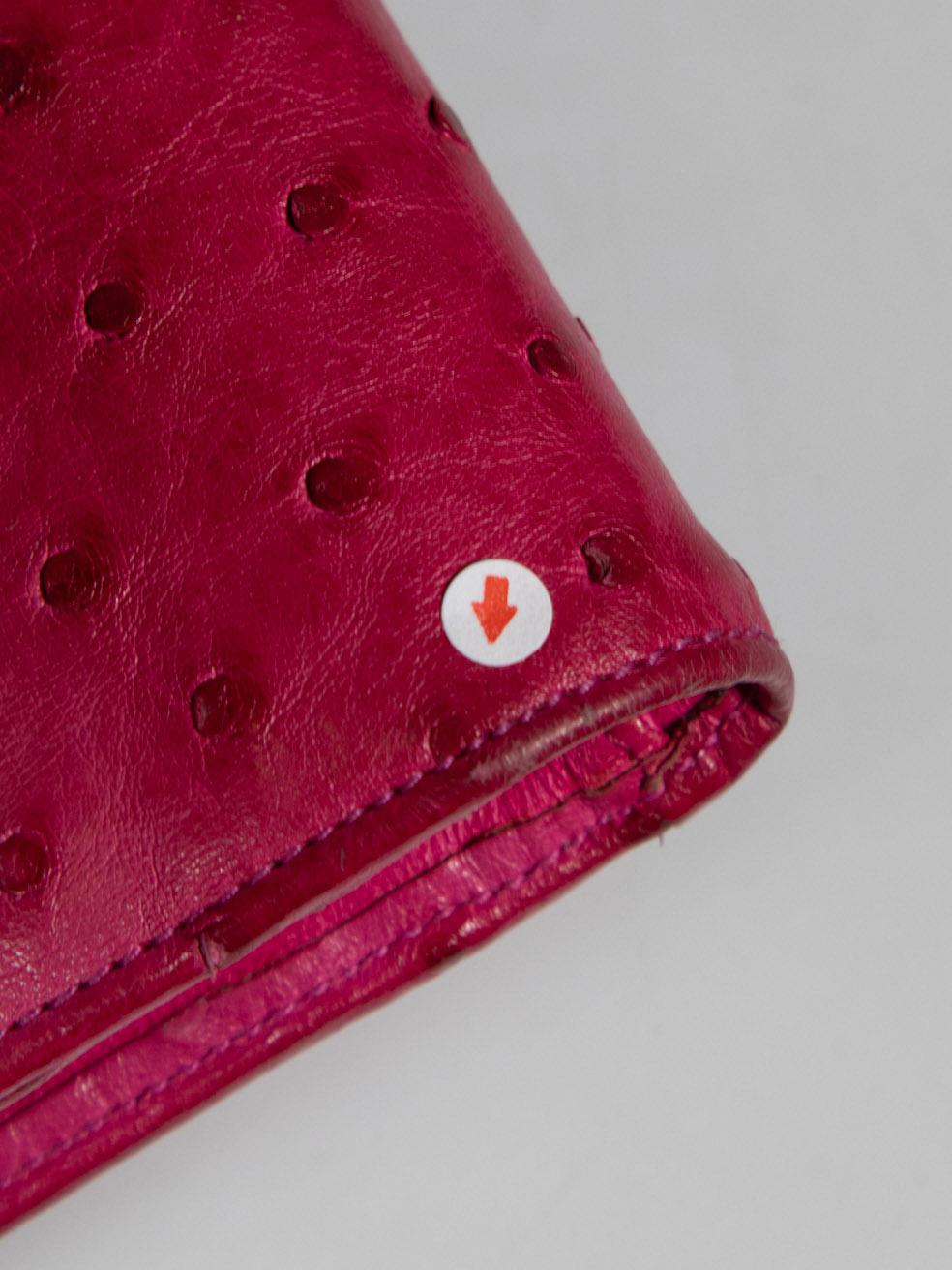 Loewe Pink Ostrich Leather Wallet 5