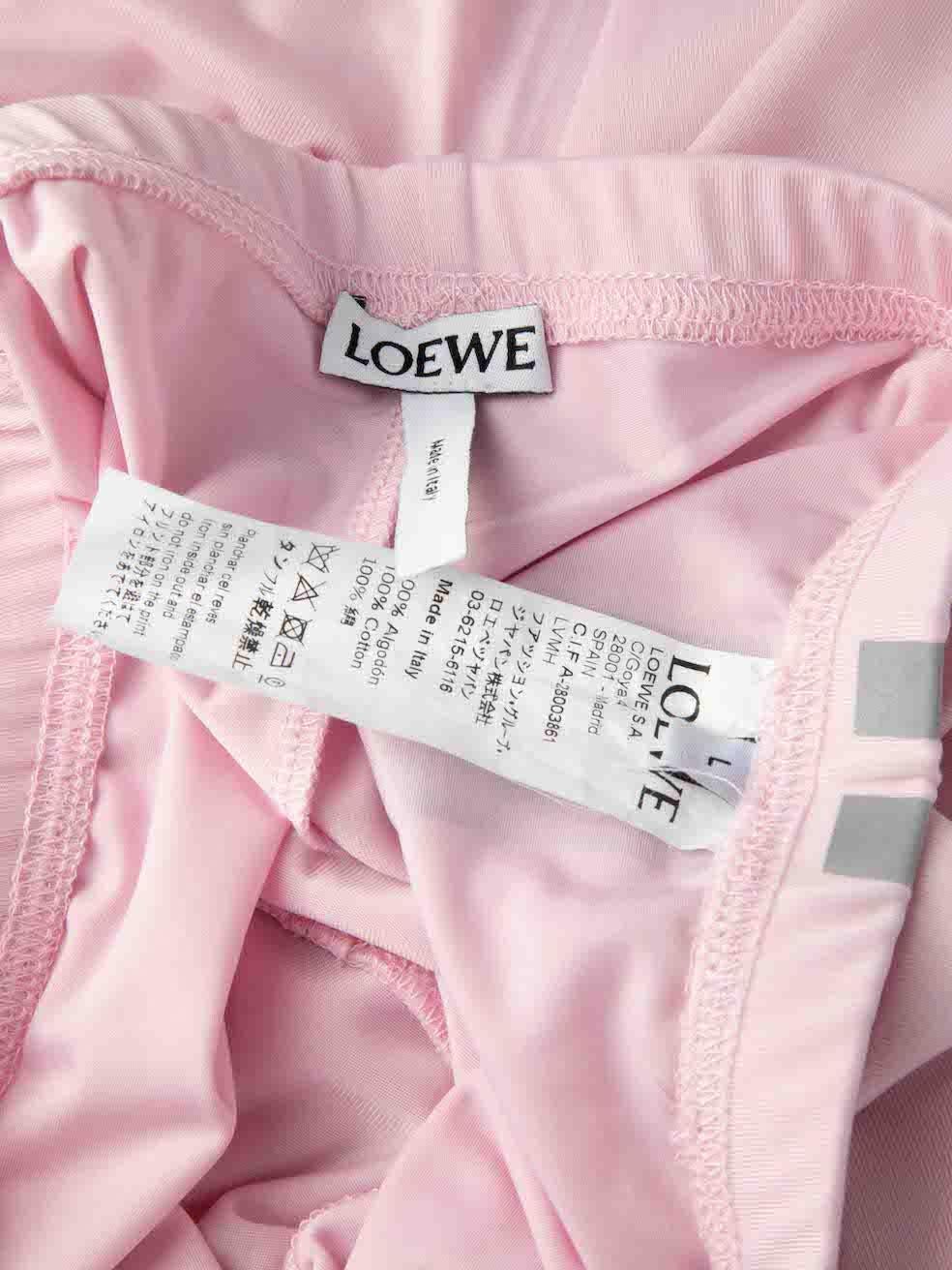 Loewe Pink Striped Logo Detail Leggings Size L For Sale 1