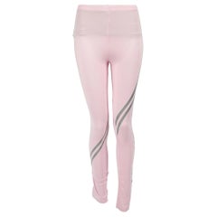 Used Loewe Pink Striped Logo Detail Leggings Size L