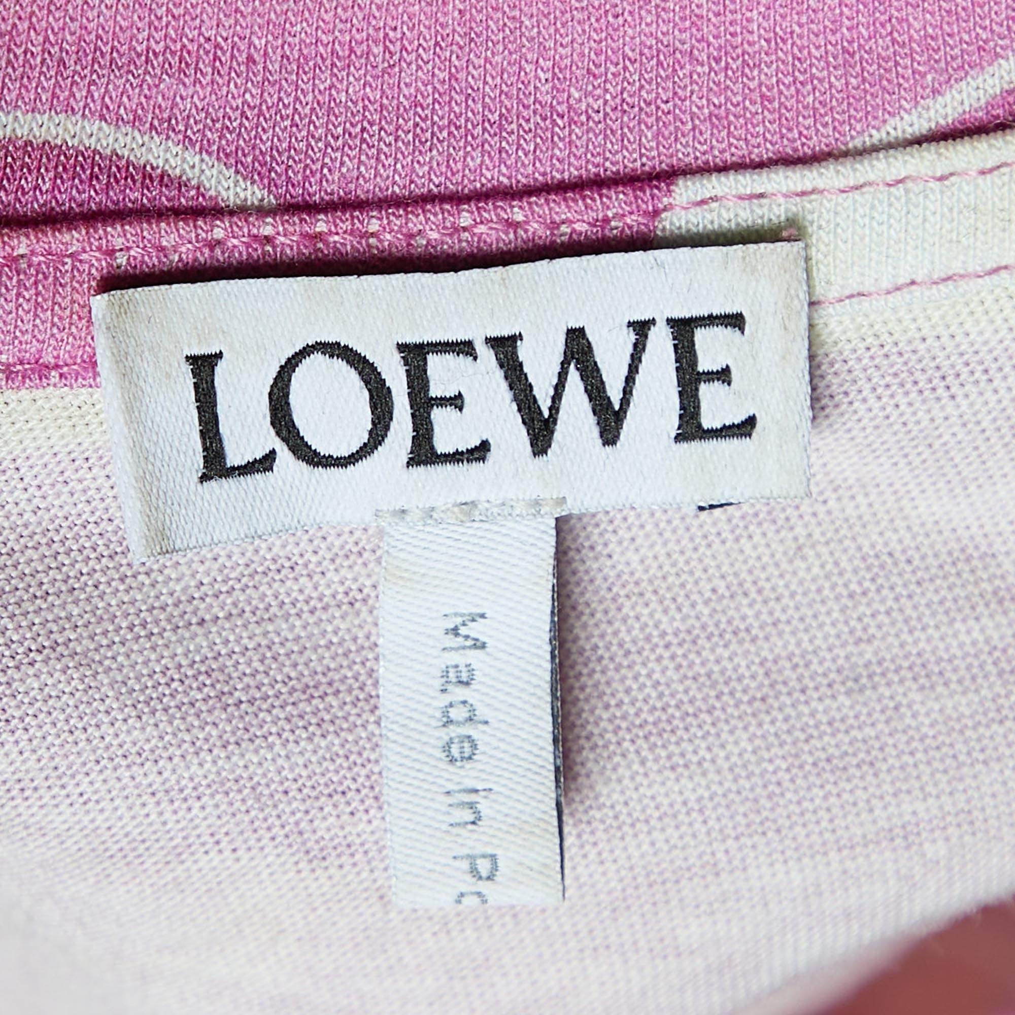 Women's Loewe Pink Wallpaper Print Cotton Crew Neck T-Shirt S For Sale