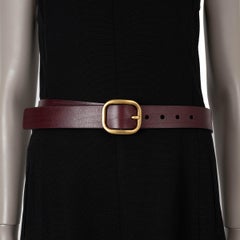 LOEWE Prugunda burgundy Leder ROUNDED BUCKLE BELT 75 / 30