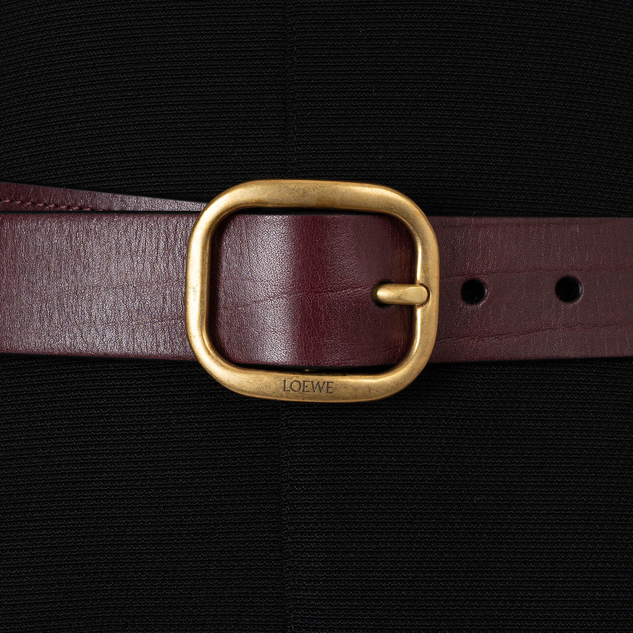Women's LOEWE Prugunda burgundy leather ROUNDED BUCKLE BELT 75 / 30