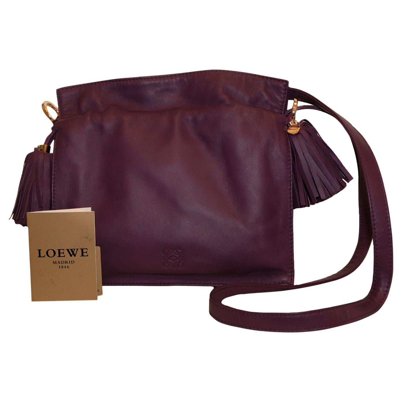 Loewe Purple Flamenco Tassel Bag For Sale