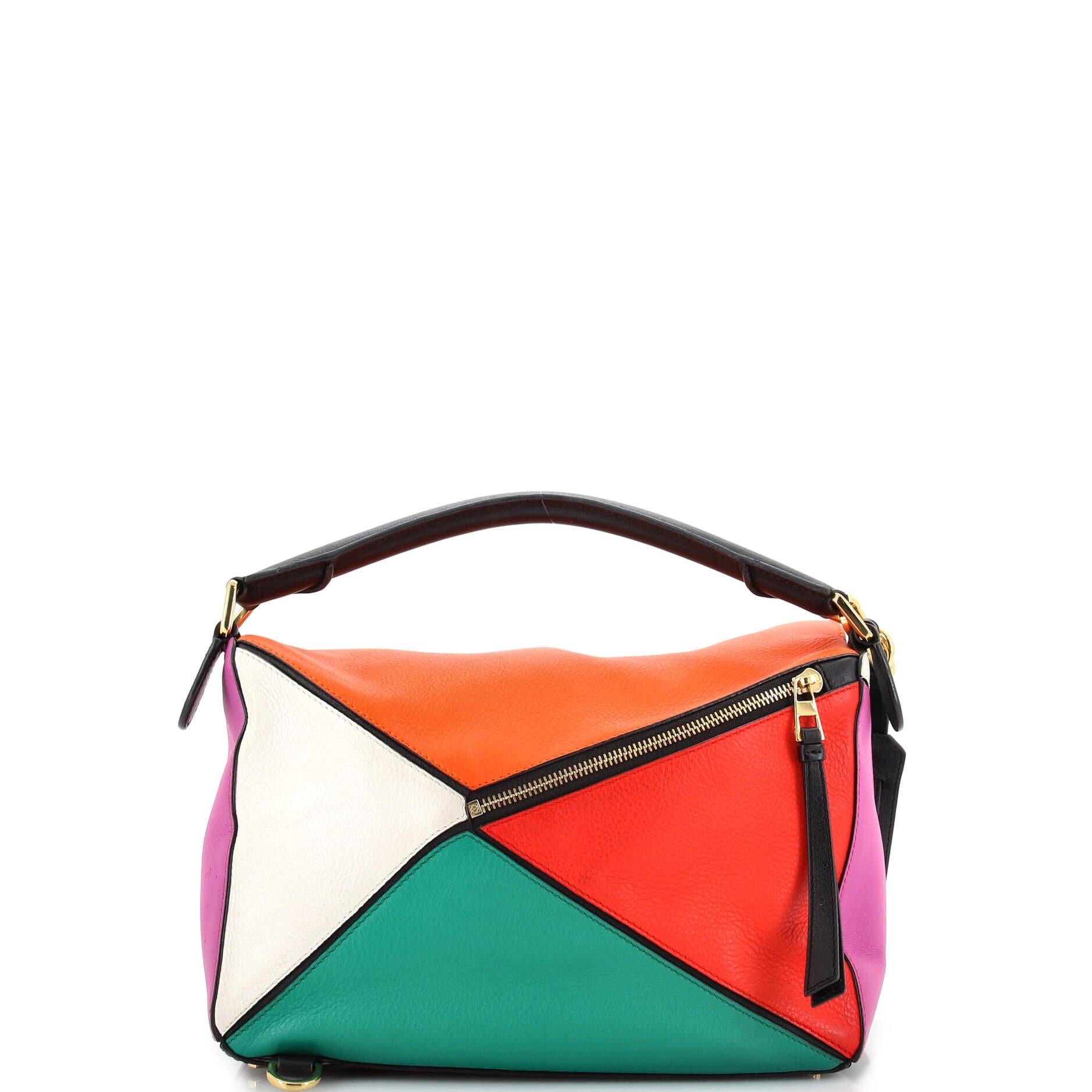 Loewe Multicolor Leather Mini Zig-Zag Puzzle Edge Shoulder Bag Loewe