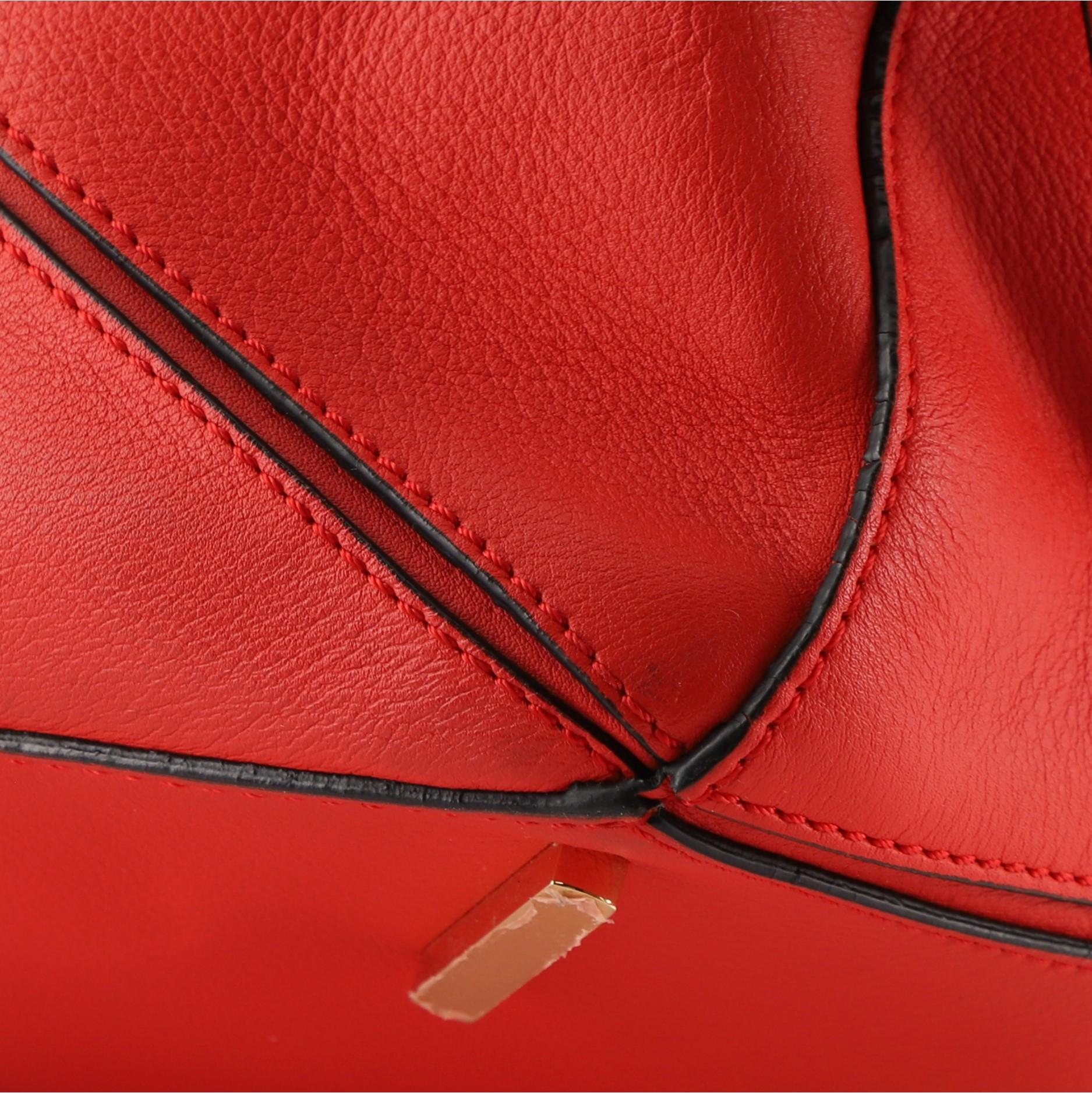 Red Loewe Puzzle Bag Leather Medium