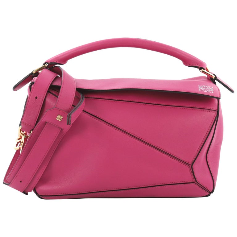 LOEWE Calfskin Medium Puzzle Bag Soft Pink 609517