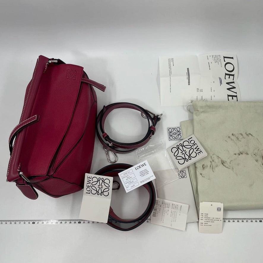 Loewe Puzzle bag small raspberry pink leather 2