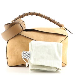 Loewe Puzzle Edge Bag Crocodile Embossed Nubuck Medium