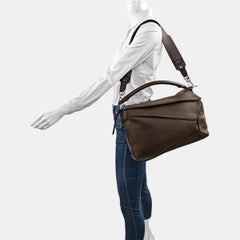 Loewe Puzzle Edge Large Dark Brown Grained Leather