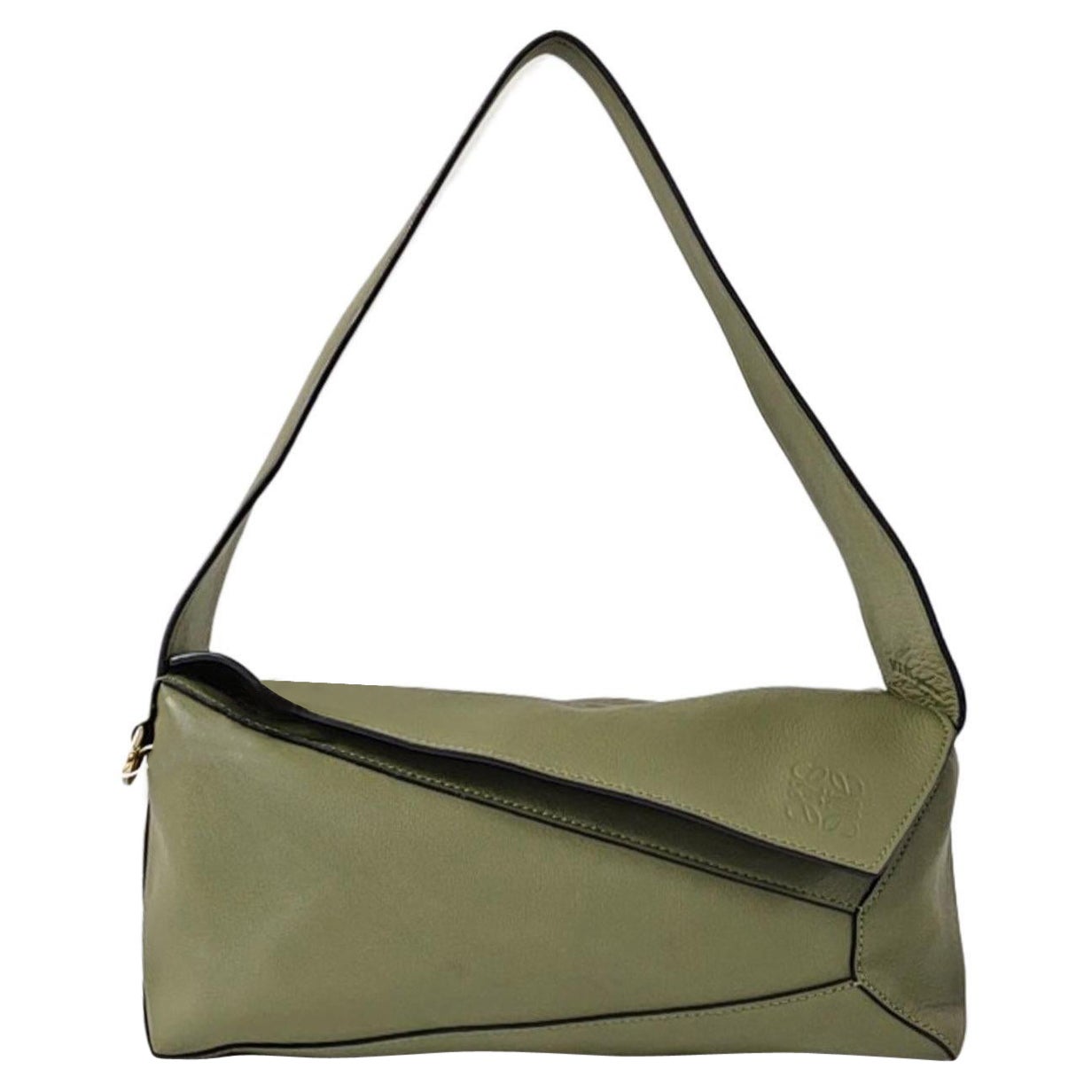 Loewe Puzzle Sac à bandoulière en cuir vert
