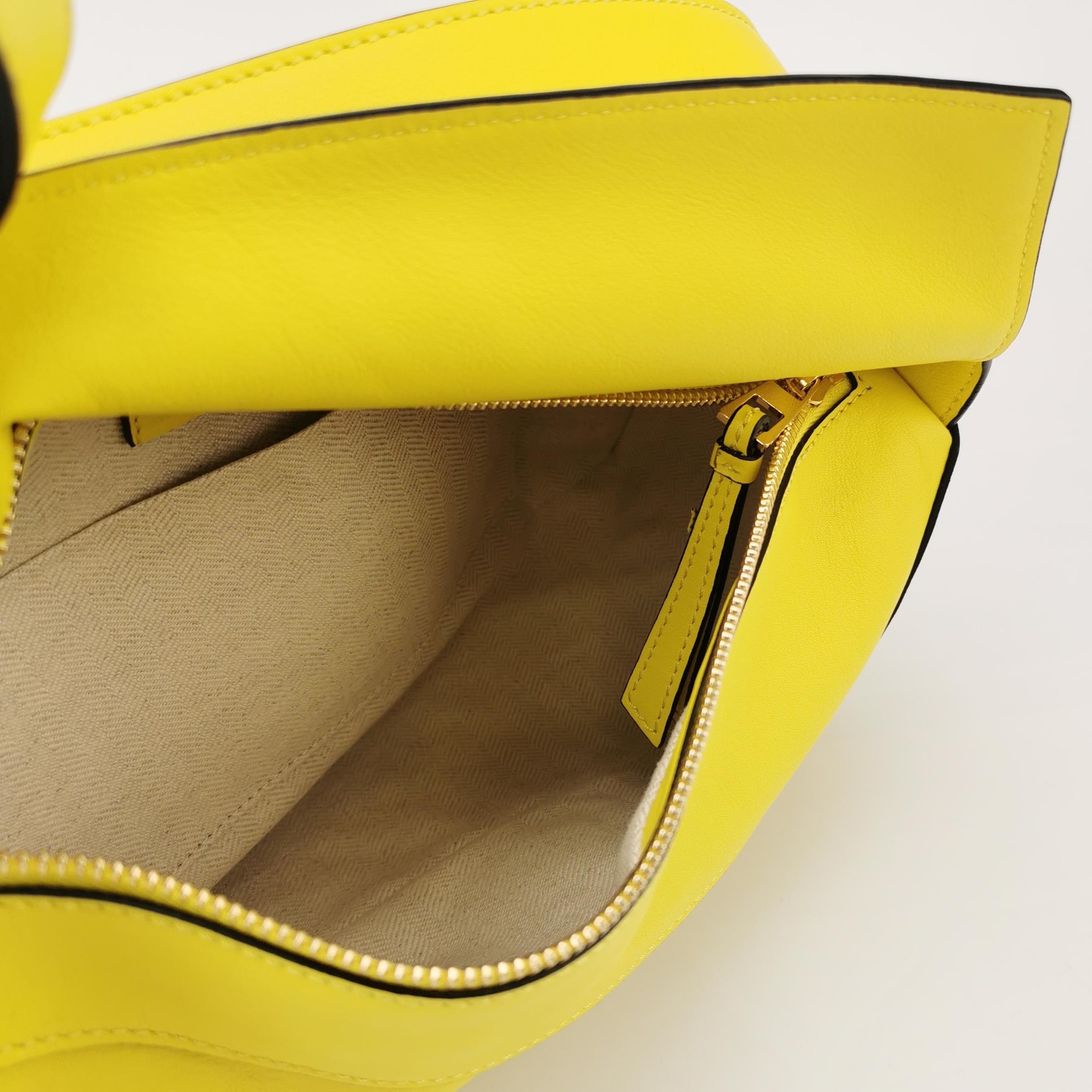 Loewe Puzzle Hobo Yellow Leather Shoulder Bag 3
