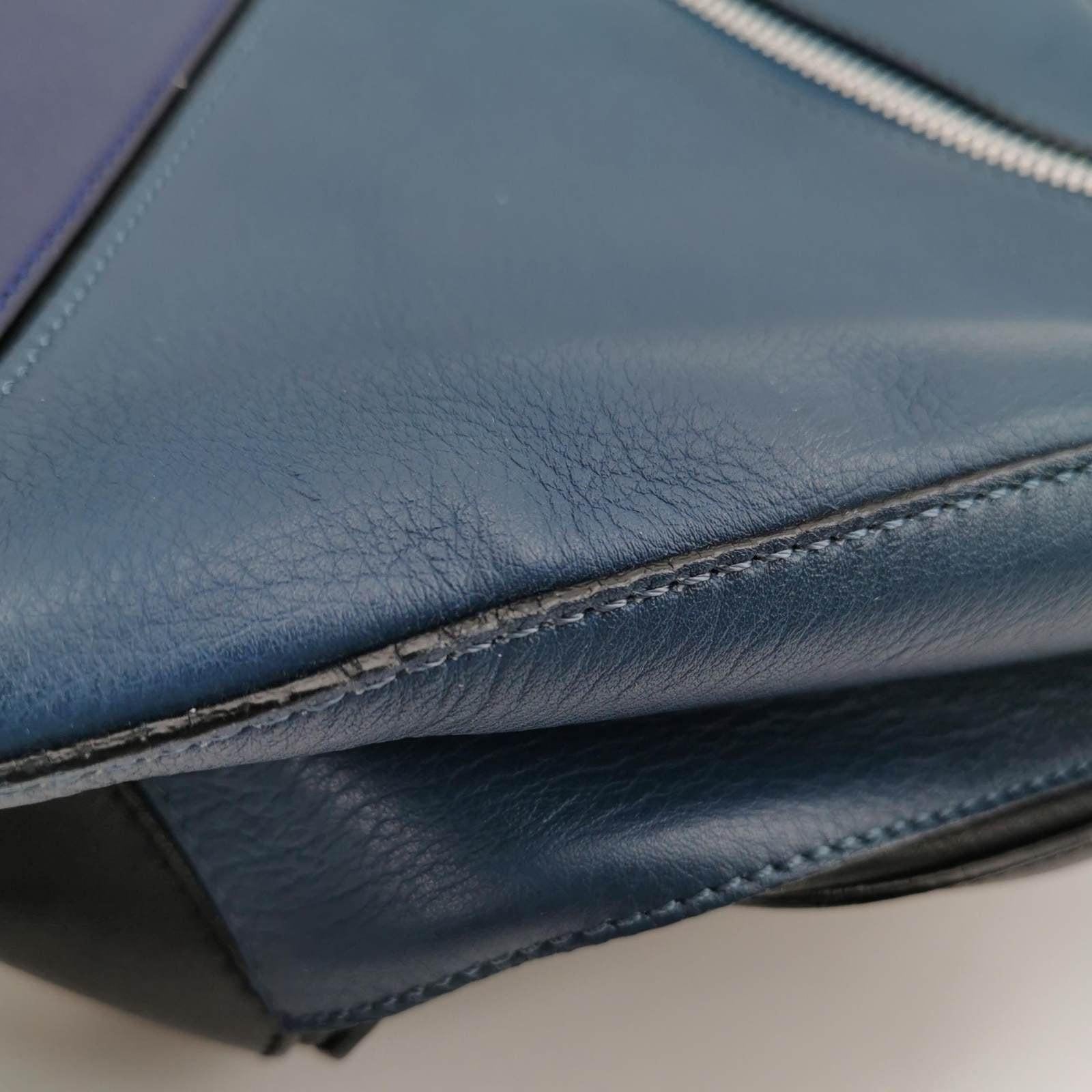 Loewe Puzzle Medium Multicolor Navy Calfskin leather bag 6