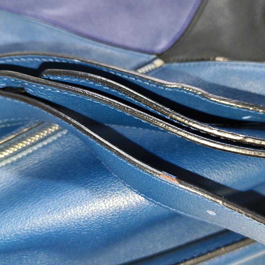 Loewe Puzzle Medium Multicolor Navy Calfskin leather bag 12