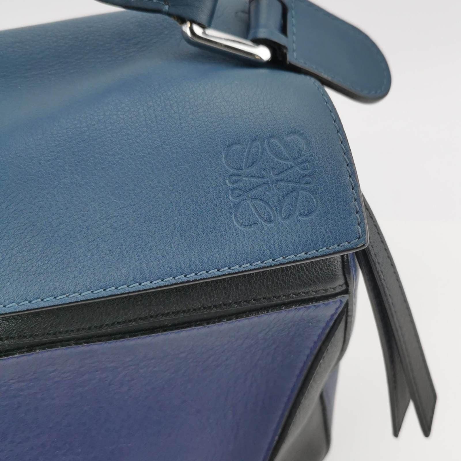 Loewe Puzzle Medium Multicolor Navy Calfskin leather bag 1