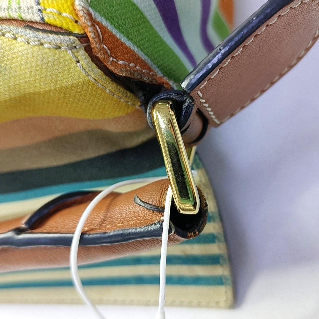 Loewe Puzzle Medium Multicolor Striped Canvas Leather Crossbody Bag en vente 6