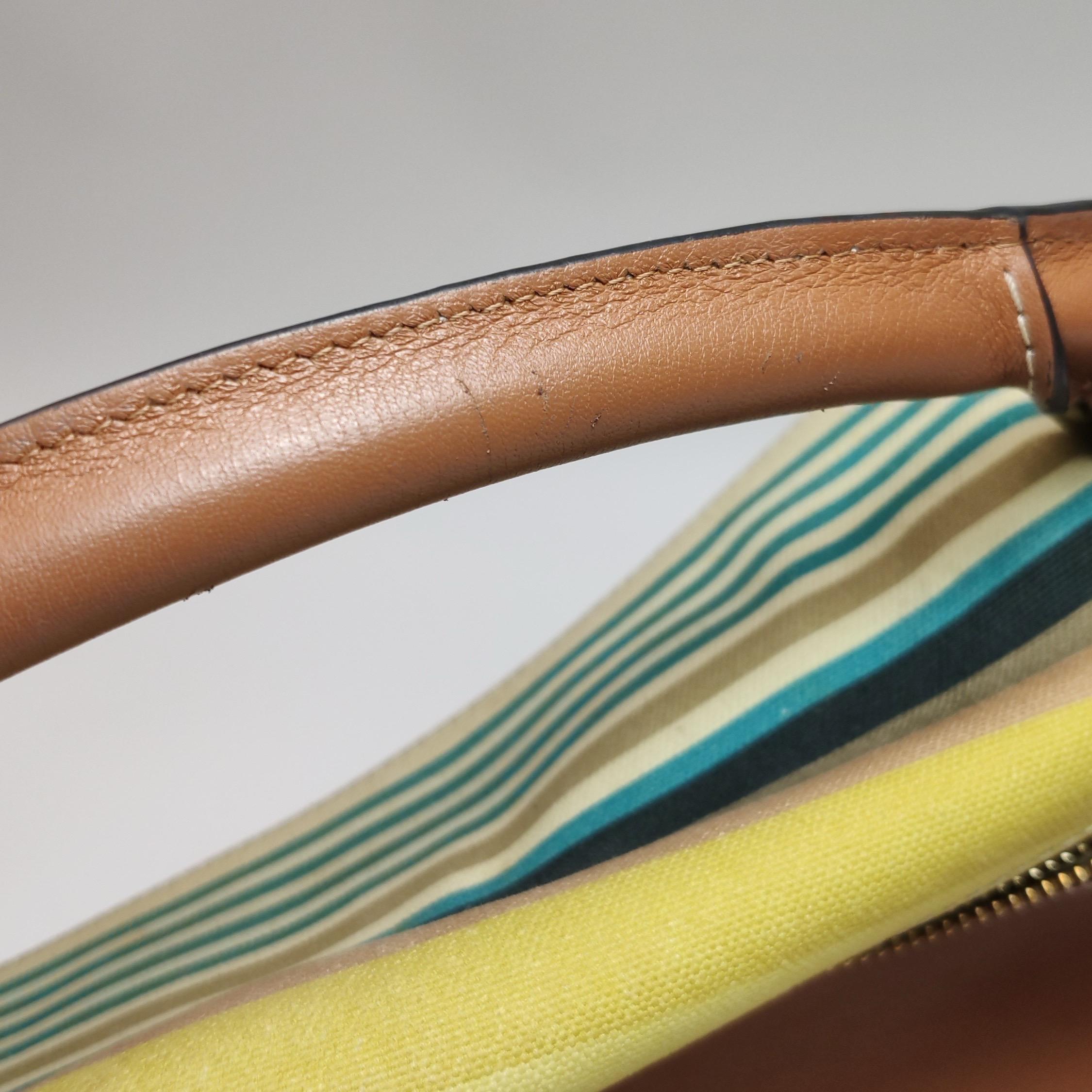Loewe Puzzle Medium Multicolor Striped Canvas Leather Crossbody Bag en vente 10